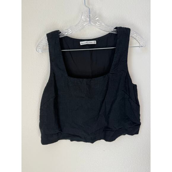Abercrombie & Fitch Linen Square Neck Tank Top Size Medium - Picture 3 of 4